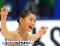 白岩優奈　全日本選手権2016　フリー演技