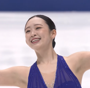 青木祐奈　NHK杯2025　フリー演技　(解説：英語）