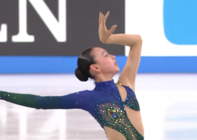 岡万佑子　ジュニアグランプリファイナル2025　ショート演技　(解説：英語)