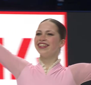 ニーナ・ピンザローネ　世界選手権2026　ショート演技　(解説：英語)