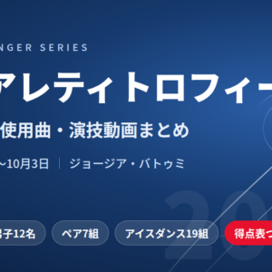 トリアレティトロフィー2026｜出場選手・使用曲・演技動画まとめ
