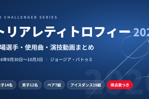 トリアレティトロフィー2026｜出場選手・使用曲・演技動画まとめ