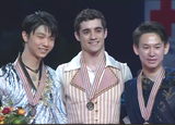 世界選手権2015　表彰式　ハビエル・フェルナンデス　羽生結弦　デニス・テン